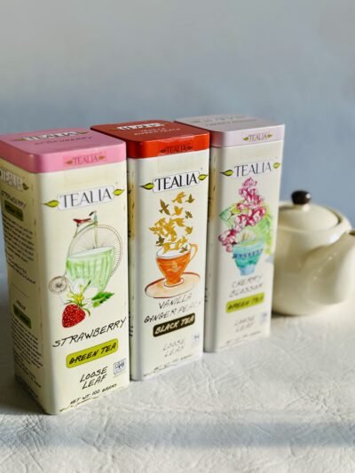 TEALIA Vanilla Ginger Peach. Lata de té importada de Sri Lanka. - Imagen 2