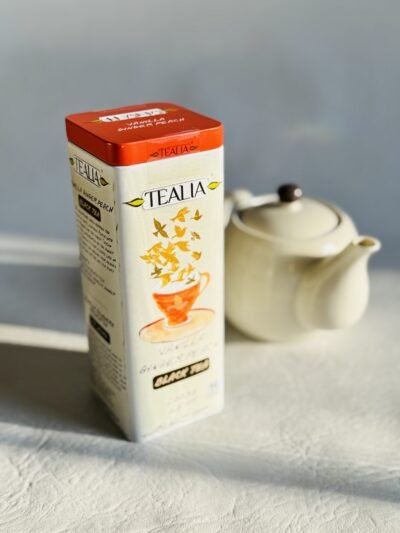 TEALIA Vanilla Ginger Peach. Lata de té importada de Sri Lanka.